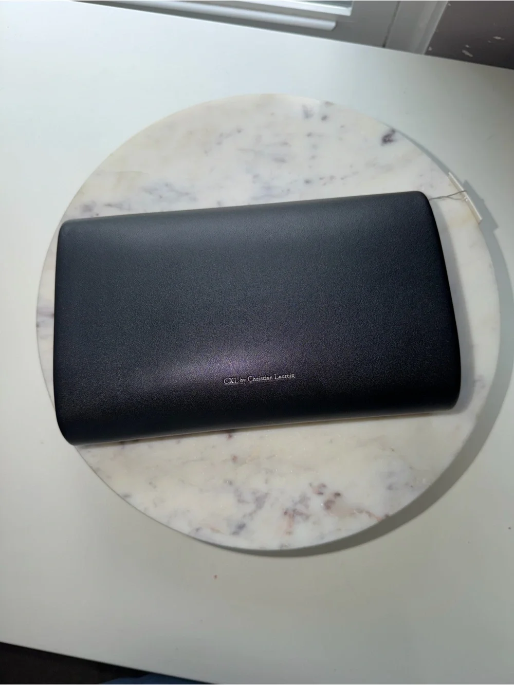 Christian Lacroix Black Envelope Clutch with Gold Trim